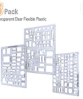 Slick 3 Piece Interior Design And House Plan Template Set Featuring Professional Furniture Layout with transparent flexible plastic.