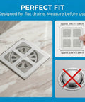 Fifty Pack Disposable Shower Drain Hair Catcher Stickers With Tough Adhesive Mesh Filter Snags Up Strand And Gunk Before Clogging Pipes Keeps Your Bathroom Sink Runnin Smooth And Clear on flat drain.