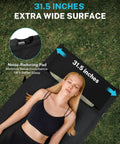 Woman resting on Extra Wide 31.5 Inch Camping Cot Ultralight Folding Bed For Adults Portable Travel Beach Home Use Built Tough Aluminum Frame
