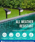 63 LED Solar Spotlight Lights Outdoor With 3000K Daylight Super Bright 3 Lighting Modes IP65 Waterproof by pool edge