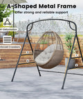 Heavy Duty Hammock Stand With A Frame For Porch Lawn Garden Backyard Supports Up To 660 Lbs Four Reinforced Crossbars, with a hanging chair