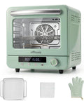 Huge 20 Liter Sublimation Oven For Mugs Tumblers And Bottles Featuring Hella Smooth One Touch Auto Bake Mode in pea green color.