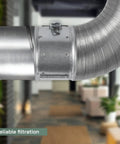 Pro Grade 4 Inch Inline Air Filter For Ducting, Heavy Duty G4 Class Filtration Purifier System installed in ducting setup