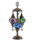Turkish Mosaic Table Lamp With Bulb Included Dope Anatolian Star Three Globe Light For Living Room Decor Antique Bronze Finish Handcrafted