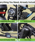 Bright lights, sturdy frame and smart LCD on All Terrain Electric Bike With 750W Motor For A Smooth Cruise At 25 MPH 50 Mile Range