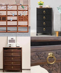 Vintage Style Antique Bronze Brass Drawer Ring Pulls Set Of 6 With Screws on furniture including dressers and cabinets