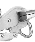 Close-up of Adjustable Auto Body Sheet Metal Clamp Tool For Welding with wide flat duckbill design, ideal for vehicle maintenance and repair.