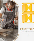 Extended Yellow Featherboard Safety Clamp For Table Saws And Band Saws provides a knockout grip in a woodworking shop.