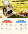 Ultra Light 16Qt Electric Cooler Bag Precision Dual Temp Knobs Chills Drinks To 32F Warms Meals To 140F Plug And Play for picnic with snacks and drinks.