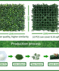 Boxwood Wall Panels 12 Pack 10x10 Inches Realistic Artificial Greenery For Indoor Outdoor Backdrops Faux Foliage Wall Decor