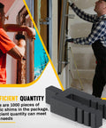 Bulk 500 Pack Stackable Black Door And Window Shims, 1/16 In X 3.5 In Plastic Spacers for easy window installation.