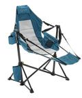 Foldable Hammock Style Camp Chair With Detachable Footrest And Padded Headrest And Seat For Beach Camping Or Tailgating Lounging