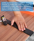 43-Piece Laminate Flooring Tools Kit For LVP And Vinyl Installations With Tapping Block and Mallet in use on wood floor