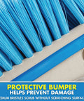 Deluxe Telescoping Deck Brush Kit With Extendable Aircraft Grade Aluminum Handle showing protective bumper and bristles