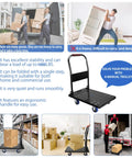 Foldable Push Cart Dolly With 360 Degree Swivel Silent Wheel Durable Reinforced Steel Construction for Luggage and Groceries