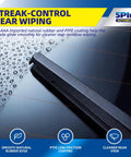 Close-up of Top Tier Rear Wiper Blade 14 Inch Straight Bolt On For Honda Crv And Acura Mdx Utilizing Heavy Duty PTFE Coated Rubber.