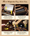 Typewriter 3D Wooden Puzzle Kit For Adults Mechanical Model Build No Batteries Gears Spin Typebars Swinging Knobs See Inside Vintage Black Style Desk Display Gift That Slaps paper-loading and line-shift features