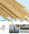 Six Pcs Round Brass Rods 3mm Diameter 18cm Length For DIY Crafting Jewelry Making Plating And Repair Projects Ideal For Science Class And Hobby Metalwork Brass Bars, close-up
