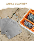 12 Pcs Stainless Steel Flat Corner Brackets And Straight Support Braces Set With 5mm Hole Distance Heavy Duty Metal Mounting Plates