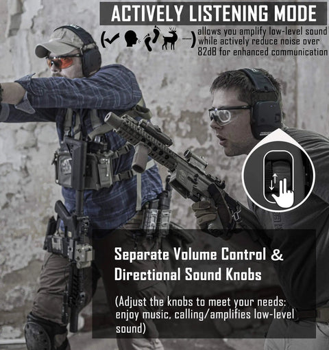 Bluetooth 5.4 Electronic Shooting Ear Protection Earmuffs With Noise Reduction And Sound Amplification For Gun Range And Hunting Built For Real Shooters And Hunters Comfortable Over Ear Hearing Protector