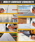Applying 9 Pack Concrete Crack Filler Sealant Kit Pro Grade Heavy Duty Weatherproof Caulking on a cracked driveway surface