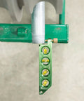Mini Magnetic Bubble Level With Conduit Bending Offset Aid Four Large Vials attached to metal pipe on workbench