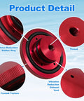 Product detail of Billet Aluminum Prop Nut Upgrade For Trolling Motors That Delivers Quiet Durable Performance Fit For T H Marine And Minn Kota Models 80 101 And 112 In Red showing rubber ring, thread, frosted texture, and vent.
