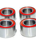 Badass Front And Rear Wheel Bearing Kits Compatible With Ranger 500 700 400 Ev Models, featuring four shiny silver bearings with red seals.