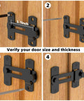 180 Degree Flip Sliding Barn Door Lock For Privacy That Is Easy To Unlock And Hard To Force Kid Proof And Pet Safe Latch installation steps