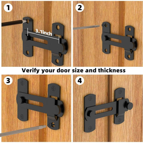 180 Degree Flip Sliding Barn Door Lock For Privacy That Is Easy To Unlock And Hard To Force Kid Proof And Pet Safe Latch installation steps