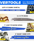 All In One 8 In 1 Quick Change Hand Saw Kit With Cr V And HSS Blades For Drywall Sheetrock Wood Metal Plastic And Plywood