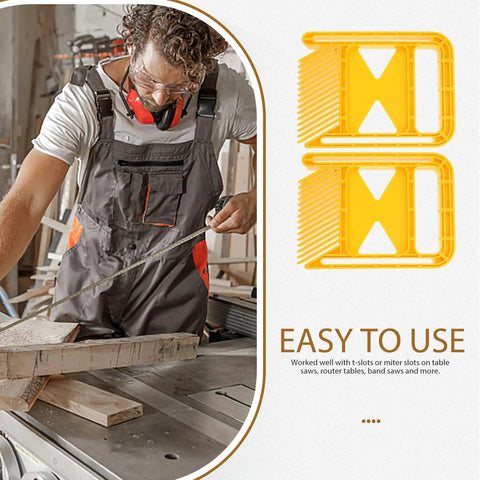 Multifunction Woodworking Boards Kit With Extended Table Saw Safety Guard for engraving and clamping tasks in use by woodworker