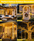 2 Pack Solar String Lights Outdoor Waterproof 400 LED 151 Ft Total Warm White 8 Modes Solar Powered Xmas Lights For Patio Decor