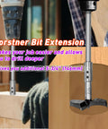 Seven Inch Long Forstner Drill Bit Extension For Three Eighths Round Or Hex Shaft Lets Ya Reach Way Deeper To Punch Flat Bottom Holes For Woodturning And Locks Your Bits Secure So You Power Through Any Stubborn Cutting Job With Less Strain.