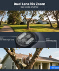 Image showing the dual lens feature of the 10X Zoom Mesh WiFi 6 PTZ AI Tracking Security Camera System.