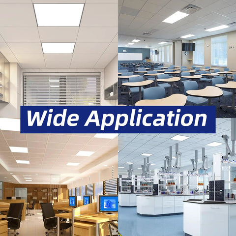 2x2 LED Flat Panel Light For Drop Ceiling Office Fixture Recessed Edge Lit 5000K Daylight 5800 Lumens 45W 0 To 10V Dimmable