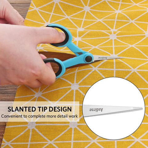 Sewing Scissors Bundle Set For Quick Cuts And Precise Sewing, Includes 5 Inch Detail Shear with slanted tip design on fabric