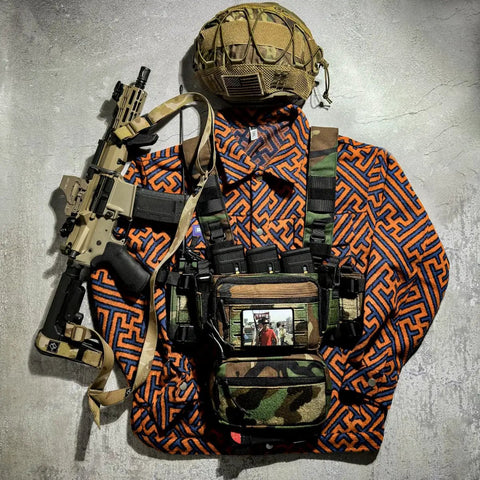 Badass Tactical Chest Rig With Hella Modular Build Holds Three 556 And 762 Ammo Rounds Plus Pistol Mag Slots And Molle Dangled Storage Ready For Duty Gear