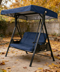 Heavy Duty Waterproof 3 Seat Swing Canopy Replacement For Porch Garden Backyard Bench Swing Navy Weatherproof Shade Top