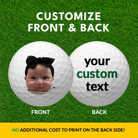 Personalized Golf Balls With Faces For Men Dad Husband Grandfather And Father In Laws Upload Your Photo Or Logo On Both Sides