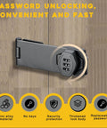 Badass Password Combo Rotary Hasp Locks 2 Pack Heavy Duty Black Numeric Security Slide Latch on wood, keyless mechanism, zinc alloy.