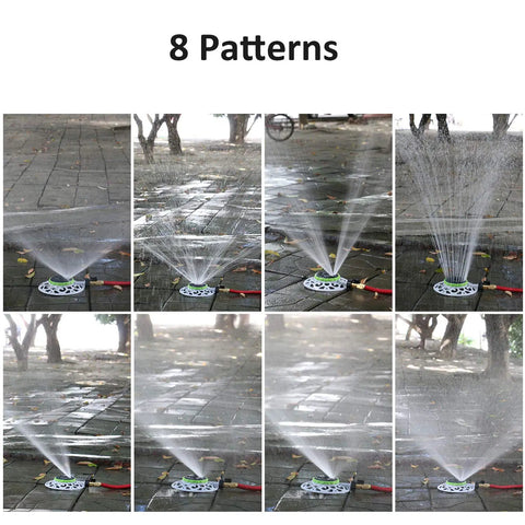 8 Pattern Turret Sprinkler With Metal Base No Fuss Stationary Sprinkler For Lawn Yard Garden Or Odd Shaped Areas in use