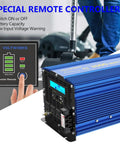 3000W Pure Sine Wave Power Inverter 12V DC To 110V 120V AC With 4 Outlets USB Ports LCD Display ETL Listed UL458 shown with remote