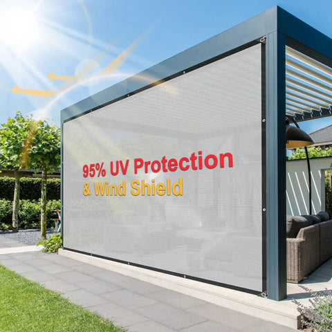 8 By 10 Foot Outdoor Sun Shade Cloth With Grommets For Patio Carport And Backyard Grey Shade Sail That Blocks Up To 95 Percent UV Rays Keeps Kids Cars And Plants Chill In The Sun installed on patio structure