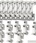 Heavy Duty 170 Degree Cabinet Hinges For Frameless Doors concealed hydraulic soft close buffer dampers steel brackets and screws set.