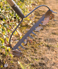 5 Ft Metal Lawn Rake With Level Head And 14 Tough Tines Stainless Steel Handle For Deep Loosening Of Soil Heavy Duty Yard Rake