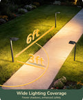 Low Voltage Pyramid Path Lights Aluminum Exterior Landscape Lighting 3000K 50000 Hour Lifespan illuminating a garden path