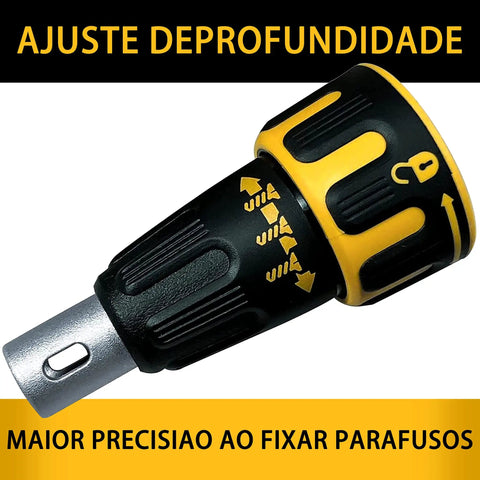 Replacement Nose Cone Assembly N435495 For Drywall Screwgun Upgrade with depth adjustment, black and yellow durable design