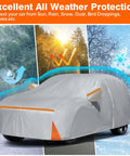 Subaru Crosstrek 2014-2026 All Weather Waterproof Full Car Cover with windproof design shown outdoors in various conditions