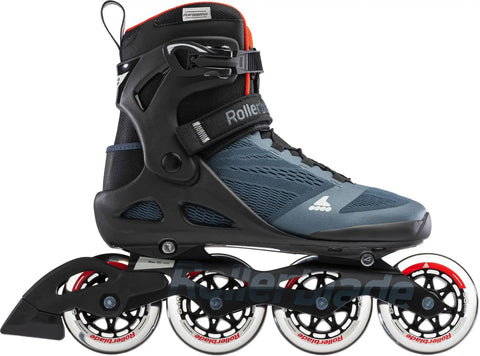 Macroblade 90 Fitness Inline Skates For Men With High Cuff Lateral Support For Stability While Training And Skating Faster Orion Blue Spicy Orange